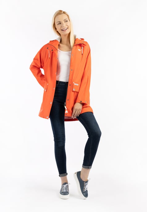 Schmuddelwedda Übergroßer Regenmantel Damen ORANGEROT-280 - Image 2