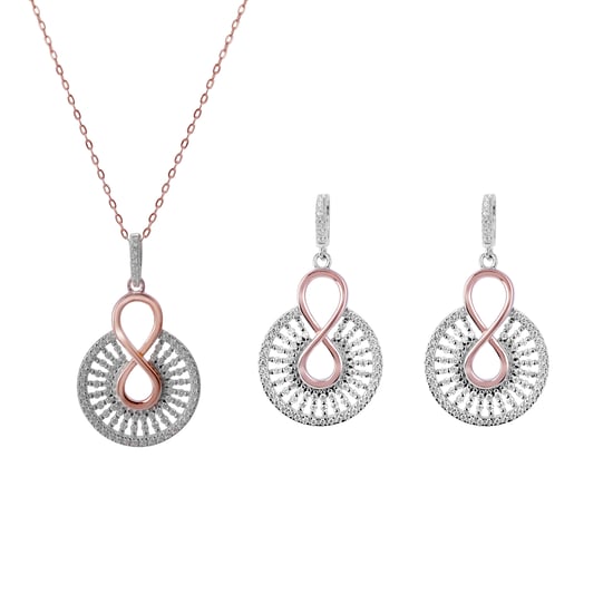 Orphelia 'Frida' Damen-Set aus 925er Sterlingsilber: Halskette + Ohrringe – Rosé SET-7437 - Image 1