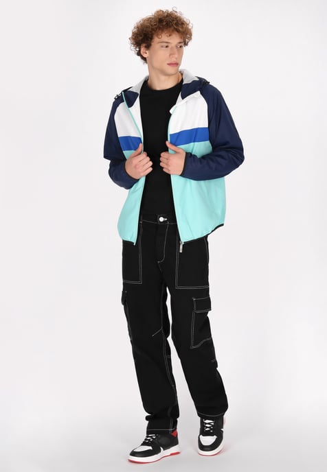Mo Anorak Herren Türkis Colorblock - Image 2