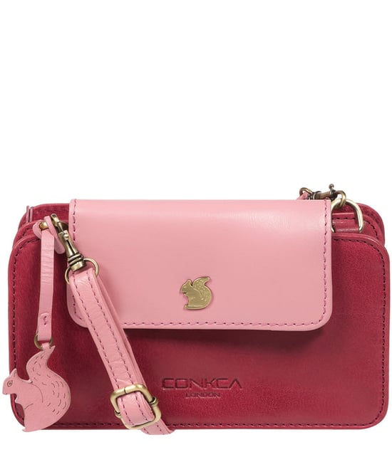 'Little Wonder' Orchid & Blush Leather Cross Body Clutch Bag