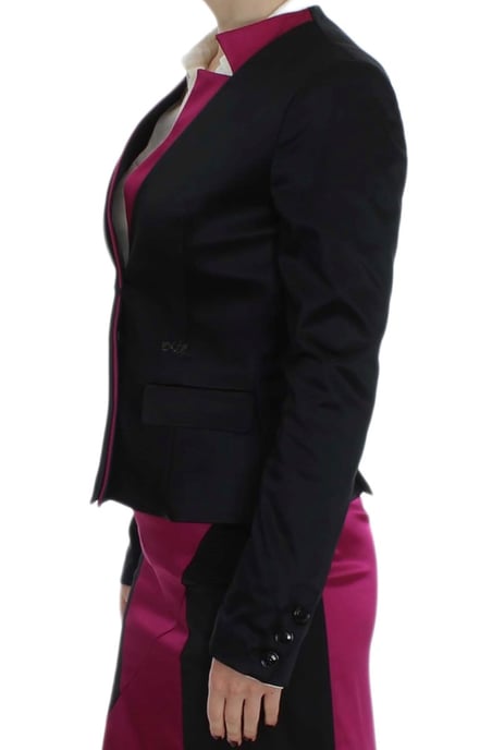 Veste blazer stretch noir et rose pour femmes Exte - Image 2
