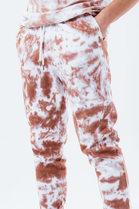 Hype Beige Tie Dye Scribble Logo Men'S Joggers
