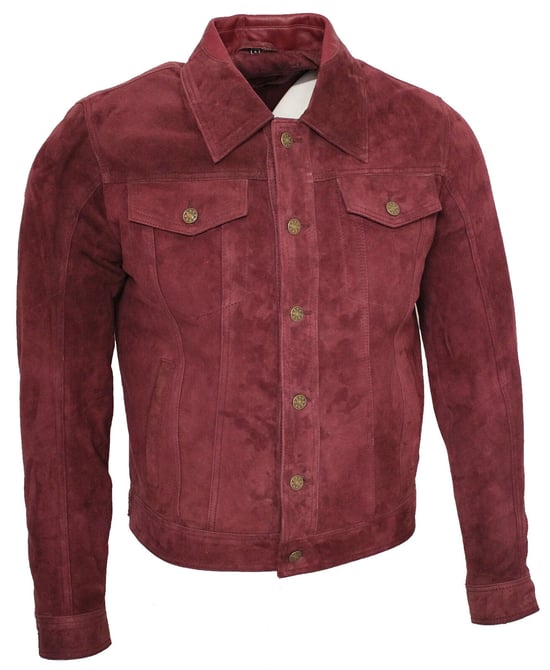 Trucker jeans jacket from goat suede