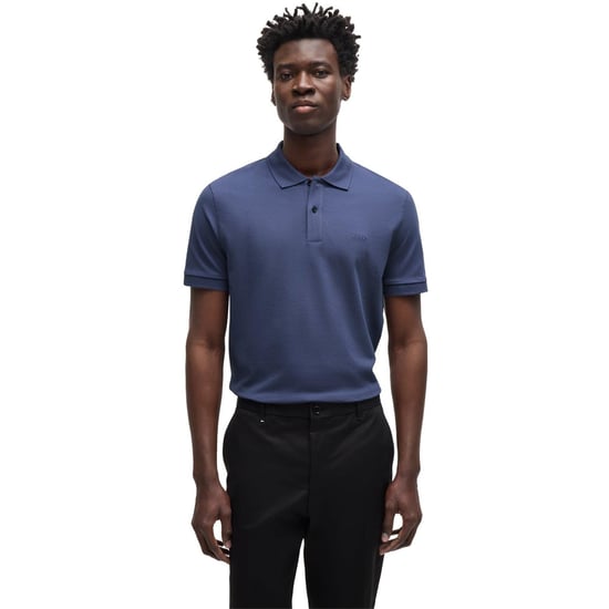 Men's Boss Pallas Embroidered Logo Polo Shirt in Navy - Image 2