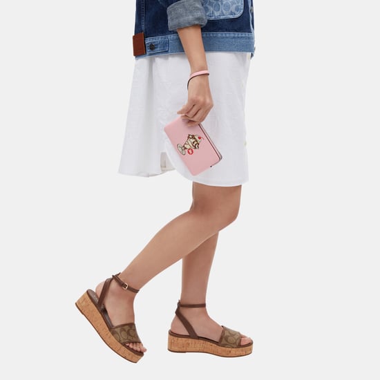 Corner Zip in Leather with Sundae Graphic