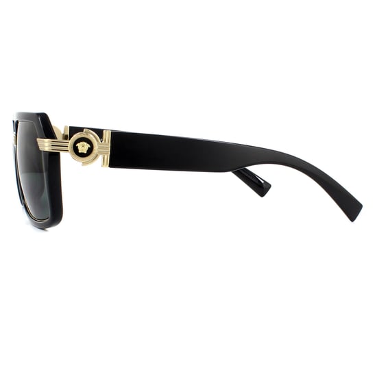 Versace Quadrat Herren Sonnenbrille Schwarz Dunkelgrau - Image 3