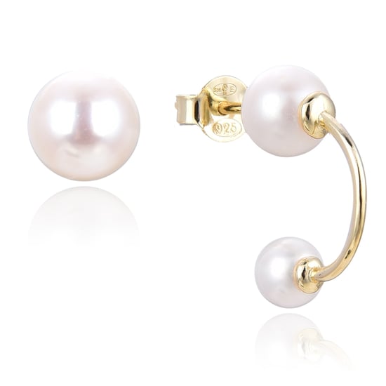 Gena.paris 'Asymmetrische' Damen-Ohrstecker aus 925 Sterling Silber - Gold GBO1533-Y - Image 1