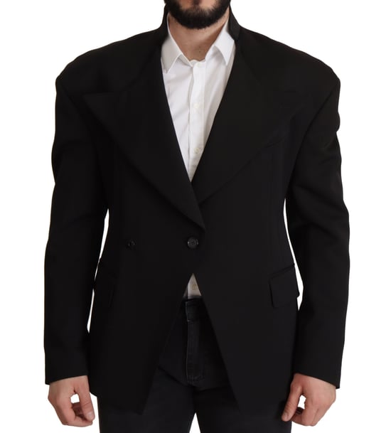 Dolce & Gabbana Schwarze Wolle Einreiher Herren Blazer - Image 1