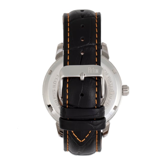 Reign Rudolf Automatic Skeleton Leather-Band Watch