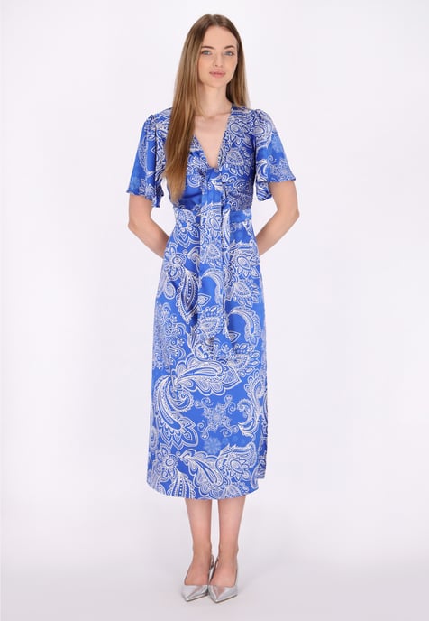 Dreimaster Kleid Damen Weiss Flieder - Image 2