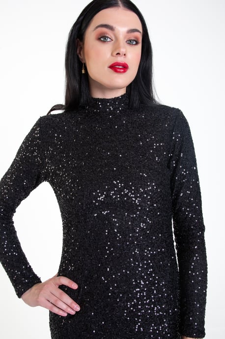 Sequin High Neck Bodycon Dress