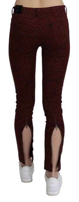 Costume National Women's Dark Red Mid Waist Slim Fit Cotton Jeans - Image 4