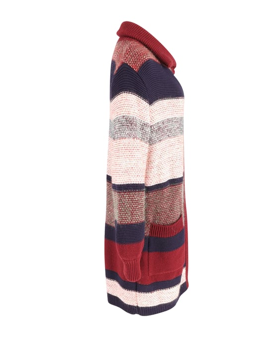 Chloe gestreifter Cardigan in mehrfarbigem Mohair - Image 2