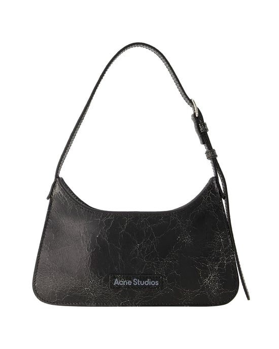 Platt Micro Crackle Hobo Tasche - Acne Studios - Leder - Schwarz - Image 1