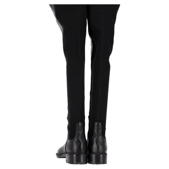 Stuart Weitzman 5050 Lift Overknee-Stiefel aus schwarzem Leder und Wildleder - Image 4
