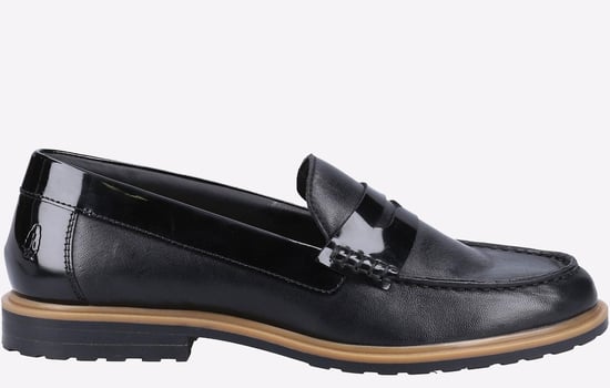 Hush Puppies Verity Slip On Damen-Schwarze-Lederloafer - Image 1