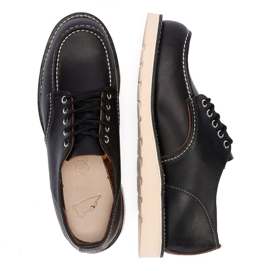 Red Wing Shoes Shop Moc Oxford 8092 Herren Schwarz Prärie Schuhe - Image 6