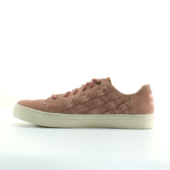 Toms Lenox Bloom Basketweave Pink Leather Womens Lace Up Trainers 10011818