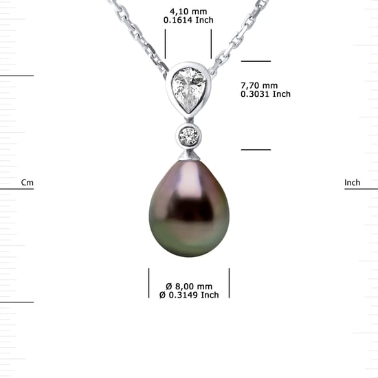 DIADEMA - Necklace - Tahitian Pearl - Silver