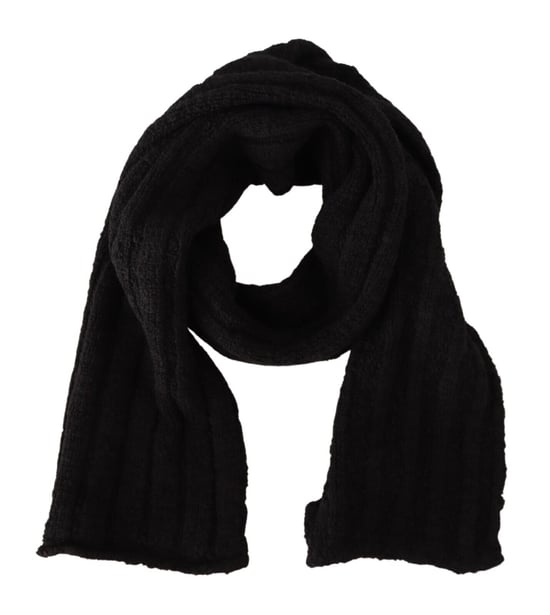 Dolce & Gabbana Black Virgin Wool Tritt Unisexe Châle chauffant - Image 1