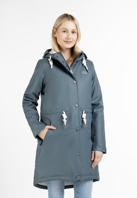 ICEBOUND Wattierter Regenmantel Damen Blaugrau - Image 2