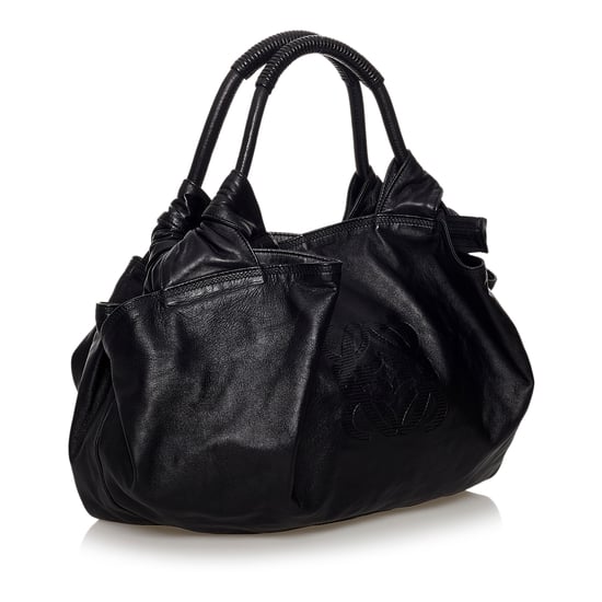 Vintage Loewe Nappa Aire Leather Tote Bag Black - Image 2