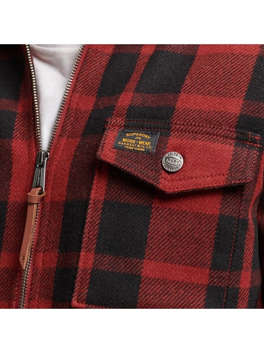 Superdry Herren kariertes Reißverschlusshemd - Image 4