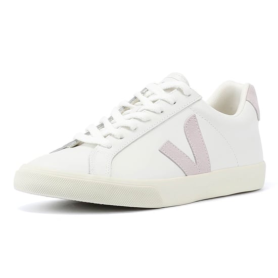 Veja Esplar Leder-Damensneakers In Weiß/Flieder - Image 3
