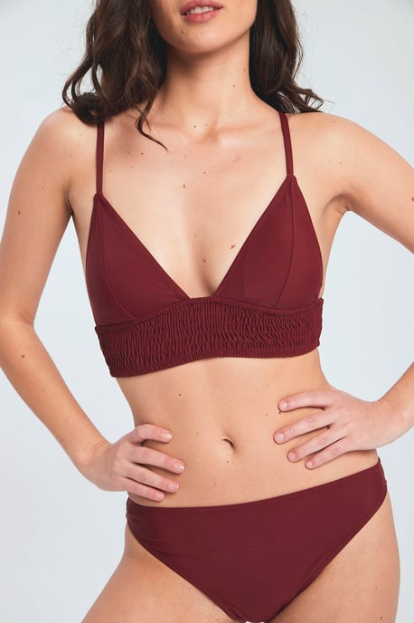 Herita Gepolsterter Kittel-Bikini-Set - Bordeaux - Image 2