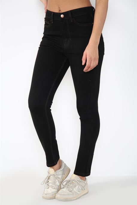 Ladies Magic Shaping High Waisted Skinny Jeans in Schwarz - Image 3