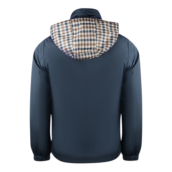 Aquascutum Schlichte Marineblaue Leichte Jacke mit Fellkapuze - Image 2