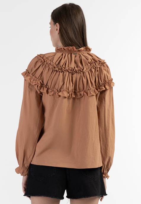 Dreimaster Bluse Damen hellrost - Image 4