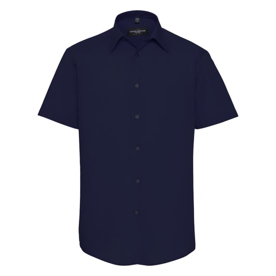 Russell Collection Easy Care Tailored Poplin Hemd für Männer, kurzarm (Dunkelblau) - Image 1