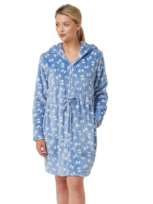 Snowflake Fleece Hooded Robe