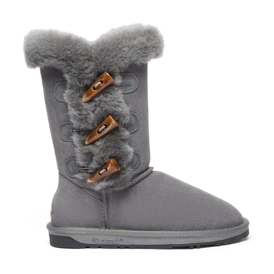 EVER AU Damenstiefel mit Hornknöpfen - Ashy - Image 1