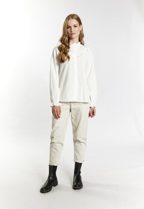 Dreimaster Langarmbluse Damen weiss - Image 2
