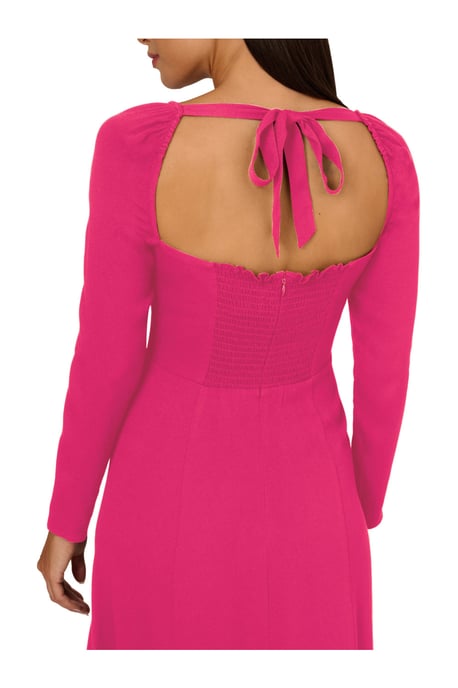 Midi Light Crepe Dress in Pink