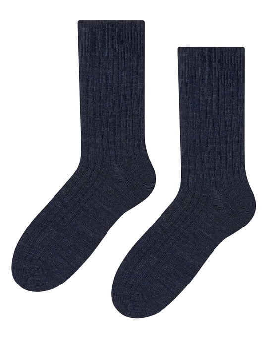 Herren Socken aus Alpaka-Wolle für den Winter | Steven | Gestrickte Crew Stiefelsocken - Grau - Image 1