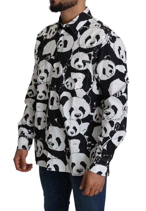 Dolce & Gabbana Herren Schwarzes Panda Freizeitshirt aus 100% Baumwolle - Image 4