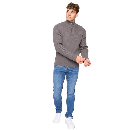 Crosshatch - "Havaline" Pullover mit kurzem Reißverschluss für Herren (Anthrazit) - Image 4