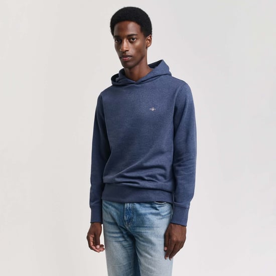 Men's Gant Embroidered Archive Shield Hoodie in Blue