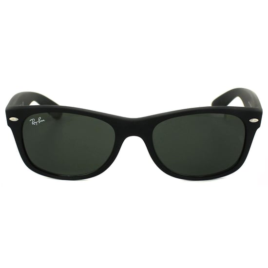 Ray-Ban Sunglasses New Wayfarer 2132 622 Black Rubber Green Small 52mm