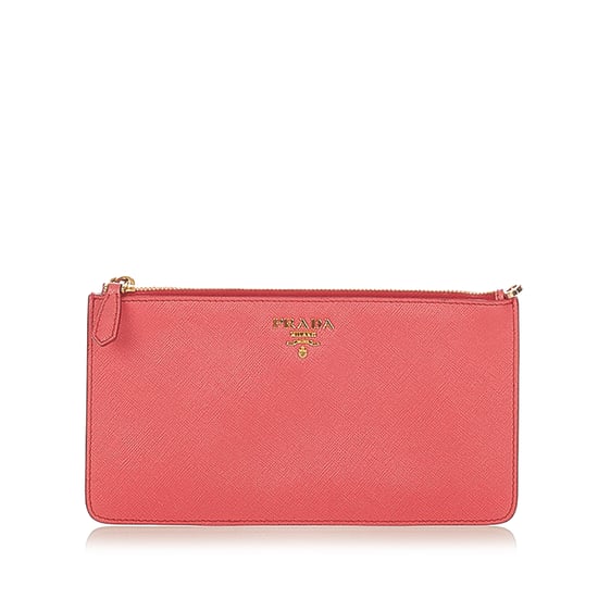 Vintage Prada Saffiano Clutch Bag Red - Image 1