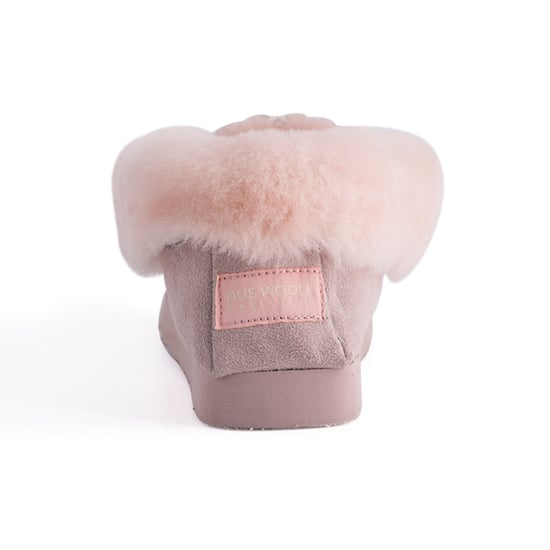 Aus Wooli "Waterloo" Australia Hand Stitched Women's Sheepskin Moccasin, Pale Pink