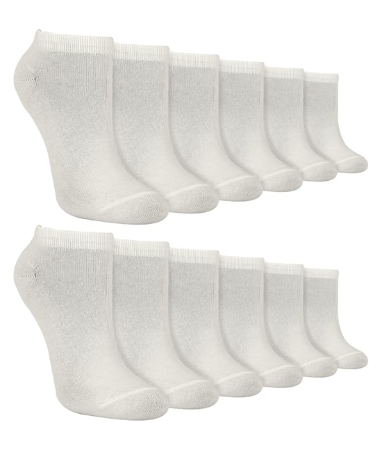 12 Paar Kinder Trainer Socken | Anti Blister Knöchel weiß Bambus Socken für Jungen - weiß - Image 1