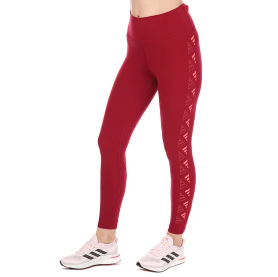 Women's adidas Optime 3-Bar Training 7/8 Tights in Burgundy
