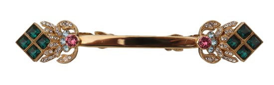 Dolce & Gabbana Men's Green Emerald Gold Tone Collar Clip Tie Brooch