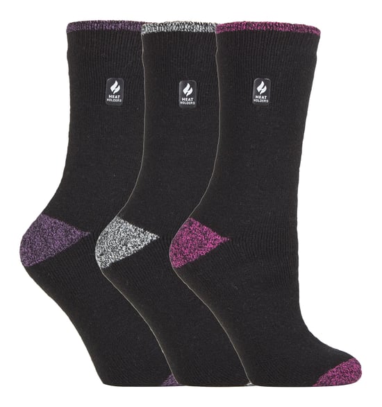 Heat Holders - Lot 3 Paires Chaussettes Thermiques Isolées Femme Hiver - Bande - Image 1