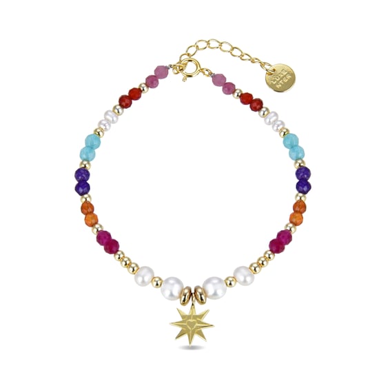 Luxenter 925 Sterling Silber Armband mit mehrfarbigem Kristall in 18K Gelbgold - Shasha - Image 2