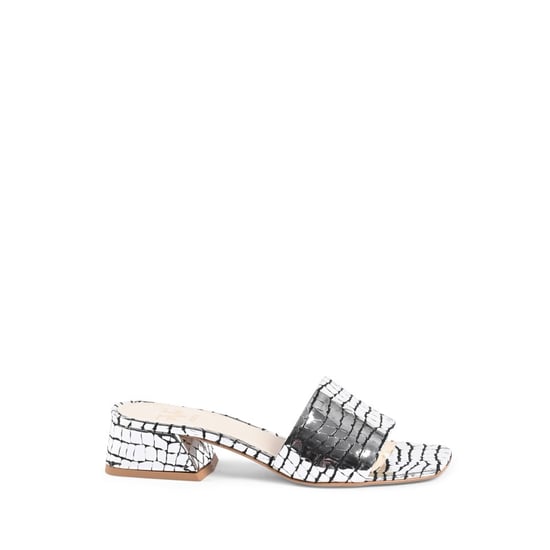 19V69 Italia Womens Sandal Silver NEPER PITONE STAMP NERO ARGENTO